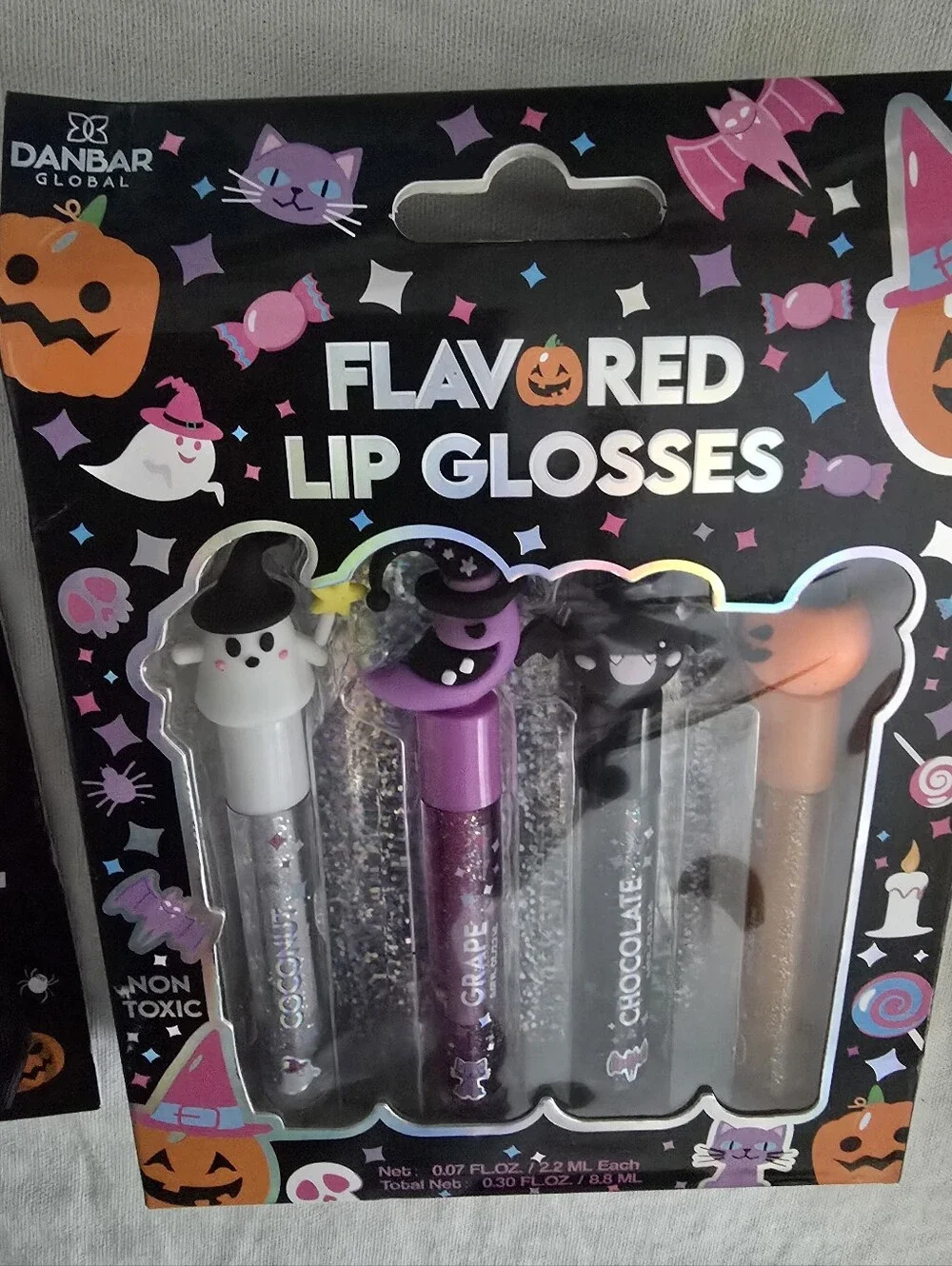 Flavored Lip Glosses, Hair Bows Set- Halloween